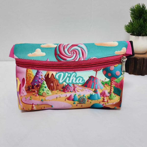 Personalised Candy Printed Kids Waist Pouch